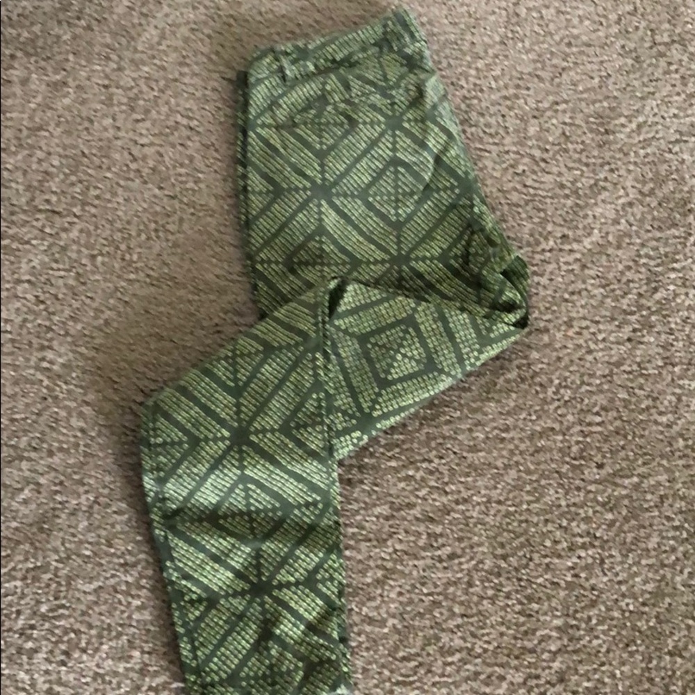 Green patterned khakis by gap - skinny mini